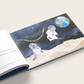 livre personnalisé enfant dans l'espace - image sur la lune - illustration aquarelle 