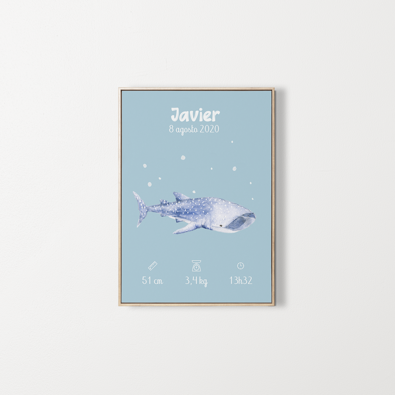 carteles personalizados tiburon nacimiento